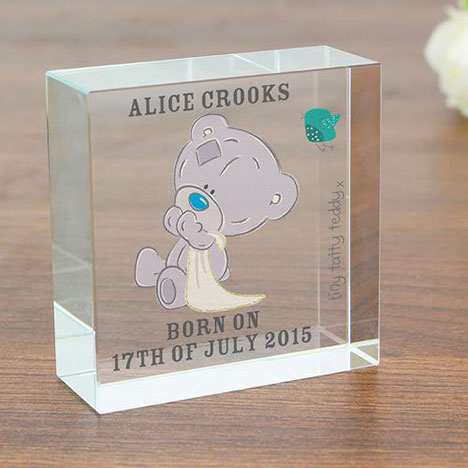 Personalised Tiny Tatty Teddy Medium Crystal Block Extra Image 1